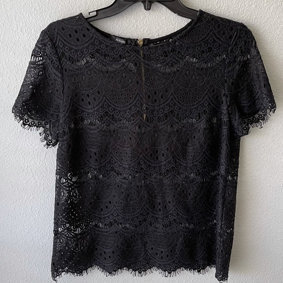 Alfani Black Lace Blouse - Picture 2 of 6